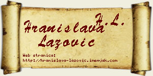 Hranislava Lazović vizit kartica